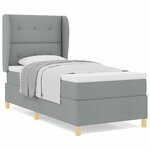 vidaXL Lit à ressorts avec matelas gris foncé 90x190 cm Gris clair