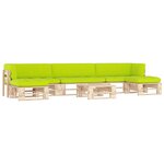 vidaXL Salon de jardin palette 6Pièces avec coussins Bois de pin imprégné
