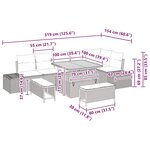 vidaXL Ensemble de canapé de jardin avec coussin 9 Pièces Gris Poly rotin