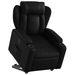 vidaXL Fauteuil inclinable Noir Similicuir