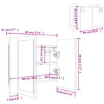 vidaXL Armoire à miroir à LED de bain Chêne sonoma 60x12x45 Acrylique