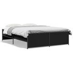 vidaXL Cadre de lit sans matelas noir 135x190 cm