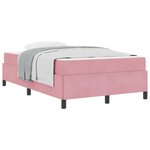 vidaXL Cadre de lit avec matelas Rose 120 x 200 cm tissu