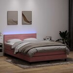 vidaXL Sommier à lattes de lit avec matelas rose 140x210 cm velours