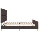 vidaXL Cadre de lit avec tête de lit Marron foncé 200 x 200 cm tissu