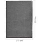 vidaXL Tapis à tissage plat d'extérieur 140x200 cm Gris