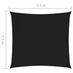 vidaXL Voile de parasol tissu oxford carré 2 5x2 5 m noir