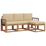 vidaXL Ensemble de canapés d'extérieur 4 pc Naturel et Beige