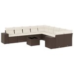 vidaXL Salon de jardin et coussins 11 Pièces marron résine tressée