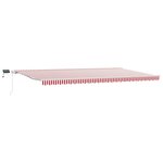 vidaXL Auvent Rétractable avec Rouge et blanc 600 ×300 cm tissu