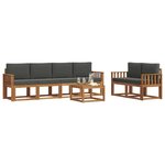vidaXL Ensemble de canapés d'extérieur 7 Pièces Naturel et Anthracite