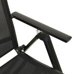 vidaXL Chaises pliables de jardin lot de 2 Textilène et aluminium Noir