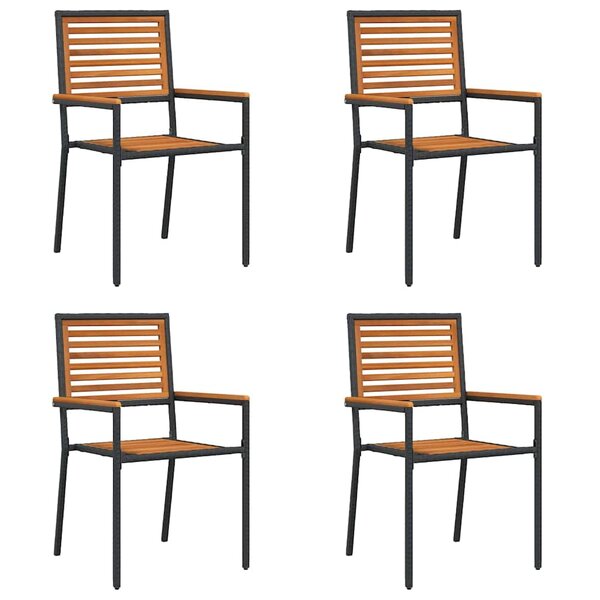 vidaXL Chaises de Jardin 4 Pièces Crème  Marron