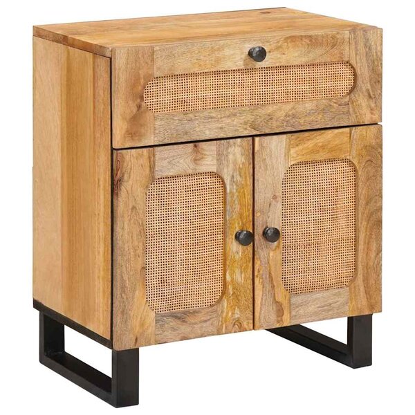 vidaXL Cabinet de chevet Naturel 50 x 33 x 60 cm Bois de mangue massif