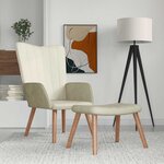 vidaXL Chaise de relaxation avec repose-pied Blanc crème Velours