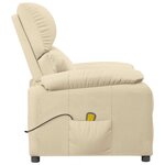 vidaXL Fauteuil de massage Crème Tissu