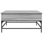 vidaXL Table basse sonoma gris 95x95x45 cm bois d'ingénierie et métal