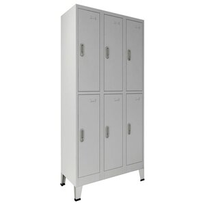 Vidaxl armoire à casiers avec 6 compartiments acier 90x45x180 cm gris