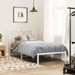 vidaXL Cadre de lit métal sans matelas avec tête de lit blanc 75x190cm