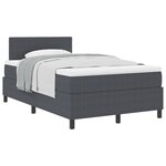 vidaXL Lit Box Spring avec matelas gris foncé 120x200 cm tissu en velours côtelé