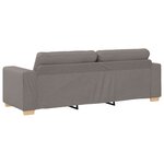Canapé 3 places avec coussins en tissu taupe