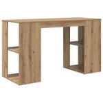 vidaXL Bureau avec Rangement chêne artisanal 130 x 50 5 x 75 cm