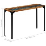 vidaXL Table console 120 x 35 x 76 cm Bois de récupération massif