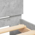 vidaXL Cadre de lit avec tête de lit gris béton 100x200 cm
