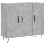 vidaXL Buffet gris béton 90x34x80 cm bois d'ingénierie