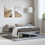 vidaXL Cadre de lit métal blanc 135x190 cm