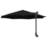 vidaXL Parasol de jardin Noir  Noir 248 x 248 x 148 cm