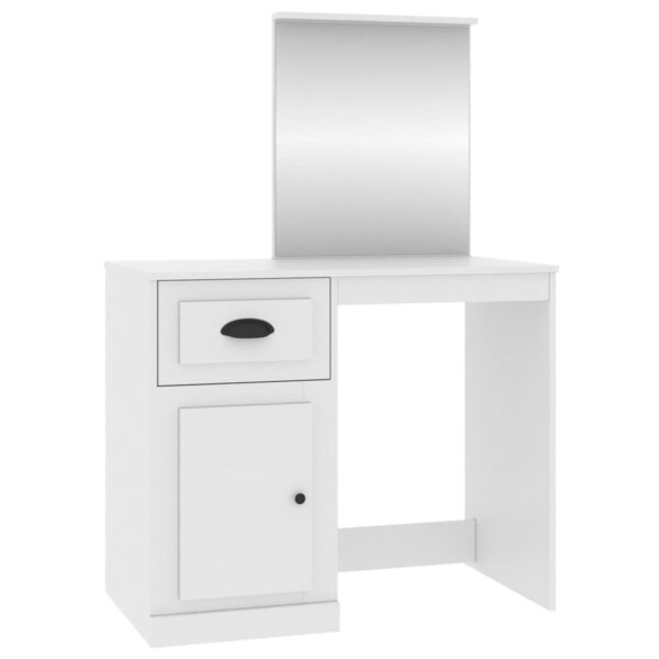 vidaXL Coiffeuse avec miroir blanc 90x50x132 5 cm bois d'ingénierie