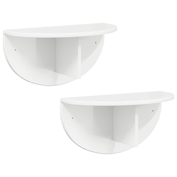 vidaXL Étagère Murale 2 Pièces Blanc brillant 48 x 24 x 24 cm