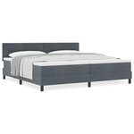 vidaXL Lit à ressorts avec matelas Gris foncé 200 x 200 cm tissu