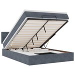 vidaXL Cadre de lit ottoman avec matelas gris foncé 140x190 cm velours