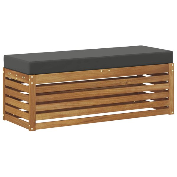 vidaXL Banc de Tabouret Bois d'Acacia Massif Naturel et Anthracite
