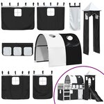 vidaXL Lit superposé sans matelas avec toboggan blanc noir 90x190 cm