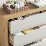 vidaXL Commode OTTA Marron et blanc 76 5x39 5x90 cm Bois de pin massif