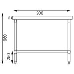 Table inox professionnelle sans rebords - gamme 600 - vogue -  - inox1800x600 x600xmm