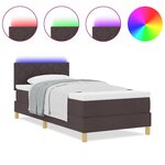vidaXL Lit à ressorts avec matelas Marron foncé 100 x 200 cm tissu