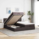 VidaXL Cadre de lit ottoman avec matelas marron foncé 160x200 cm tissu