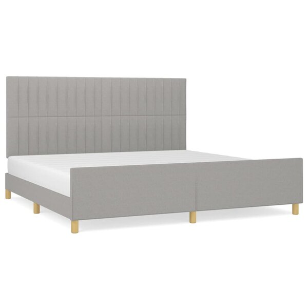 vidaXL Cadre de lit sans matelas gris clair 200x200 cm tissu