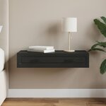 vidaXL Table d'appoint murale Noir 87 5 x 34 5 x 17 cm