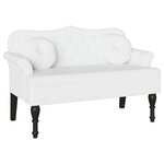 vidaXL Banc Chesterfield Blanc 120 5 x 65 x 75 cm Cuir synthétique