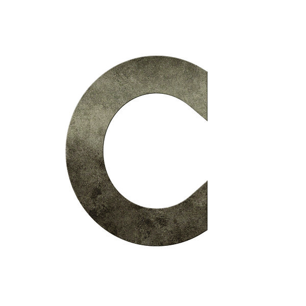 Numéro C - Numéro adhésif pour boîte aux lettres - Vinyle épais texturé  hauteur 50 mm. Métal Cuivré.