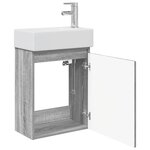 vidaXL Meuble de salle de bain avec robinet Sonoma gris