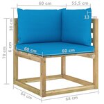 Vidaxl salon de jardin 8 pièces avec coussins bois de pin imprégné