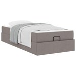 vidaXL Cadre de lit avec matelas Taupe 90 x 200 cm tissu