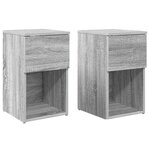 vidaXL Armoire de lit 2 Pièces Sonoma gris 29 x 31 5 x 49 cm