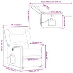 vidaXL Fauteuil inclinable de massage électrique Noir Tissu